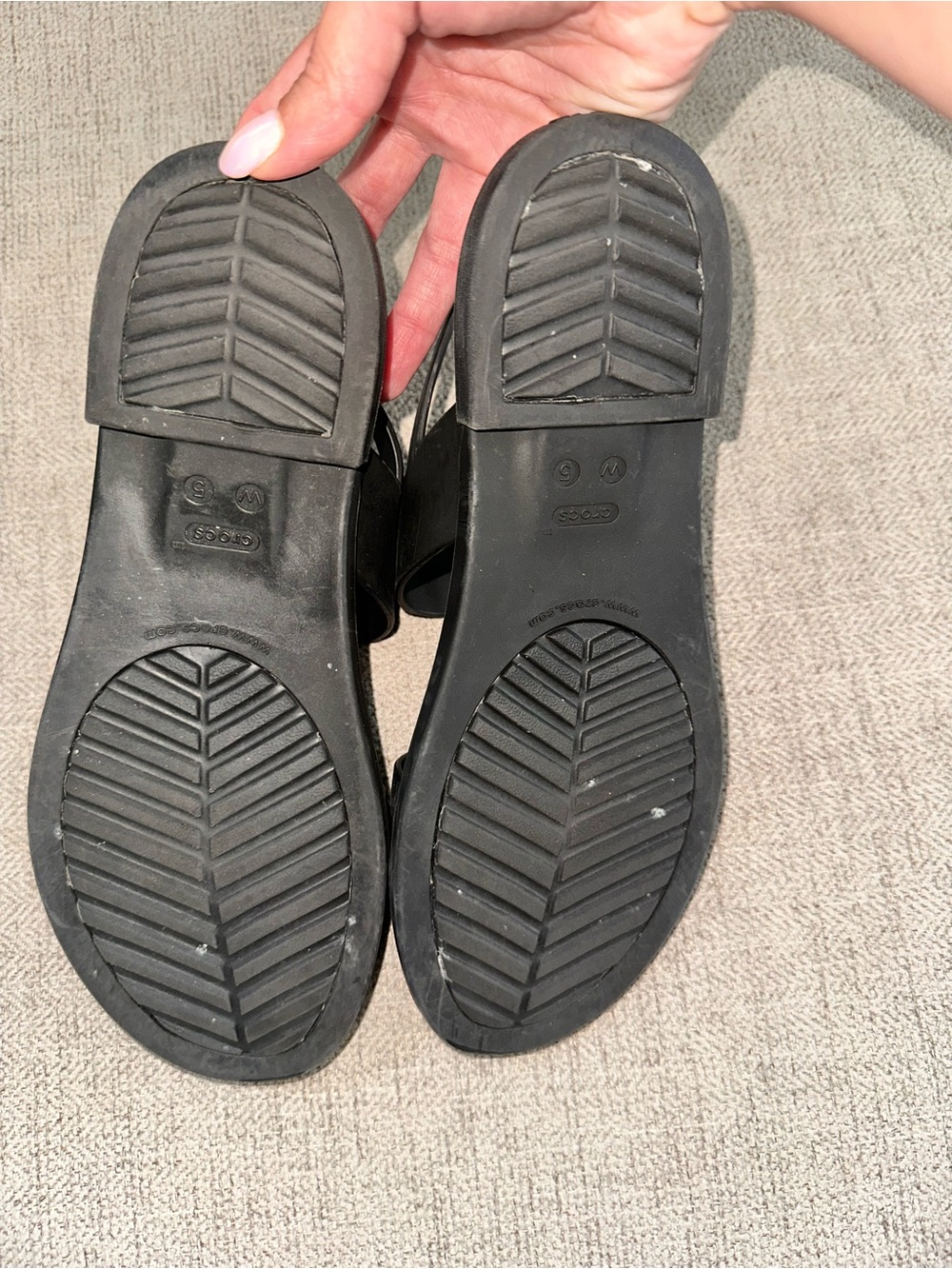 Crocs | Black Strappy Sandals | Comfort Footbed | Women’s 5 - Picture 3 of 3